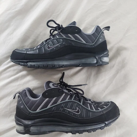 Nike Air Max 98 Men's Black Sneakers Size 10 - Picture 3 of 8